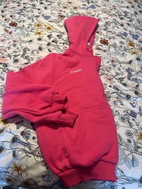 Comfort Pink Women's Hooded Sweatshirt - Cozy Pullover Hoodie